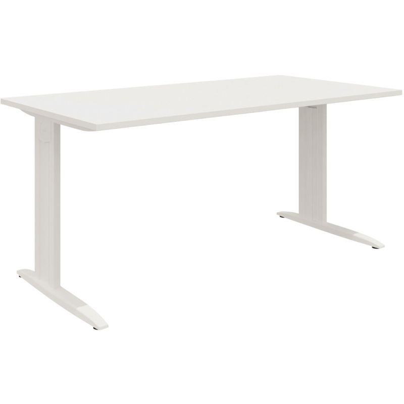 Ref. 96789, Plan droit Idol L.180 x P.80 x H73,5 cm plateau blanc /piètement blanc, marque N.C