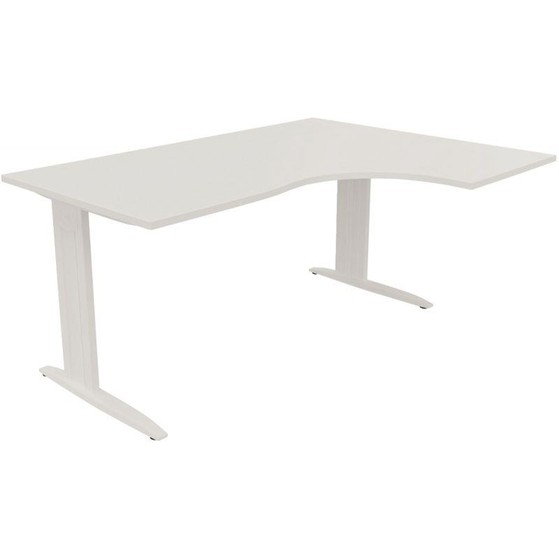 Ref. 96798, Plan compact 90° Idol retour droite L.160 x P.120 et 60 cm plateau blanc/piètement blanc, marque N.C