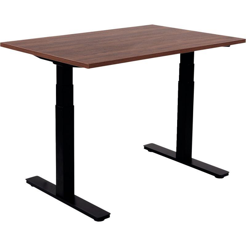 Ref. 96927, Bureau assis debout L120 cm Boost plateau noyer/piètement noir, marque N.C