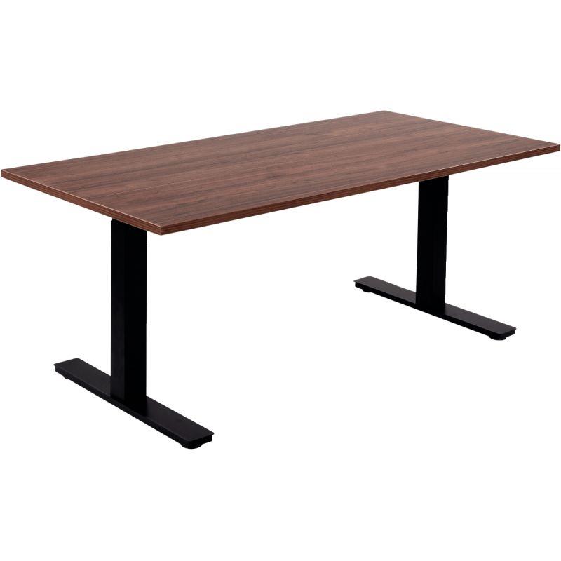Ref. 96935, Bureau assis debout L160 cm Boost plateau noyer/piètement noir, marque N.C