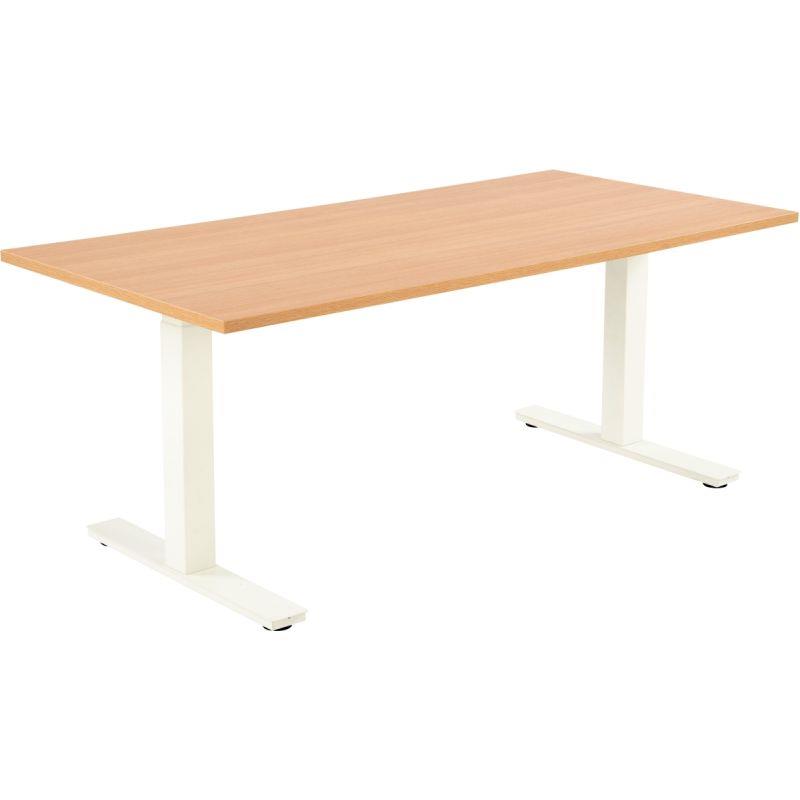 Ref. 96940, Bureau assis debout L180 cm Boost plateau chêne/piètement blanc, marque N.C