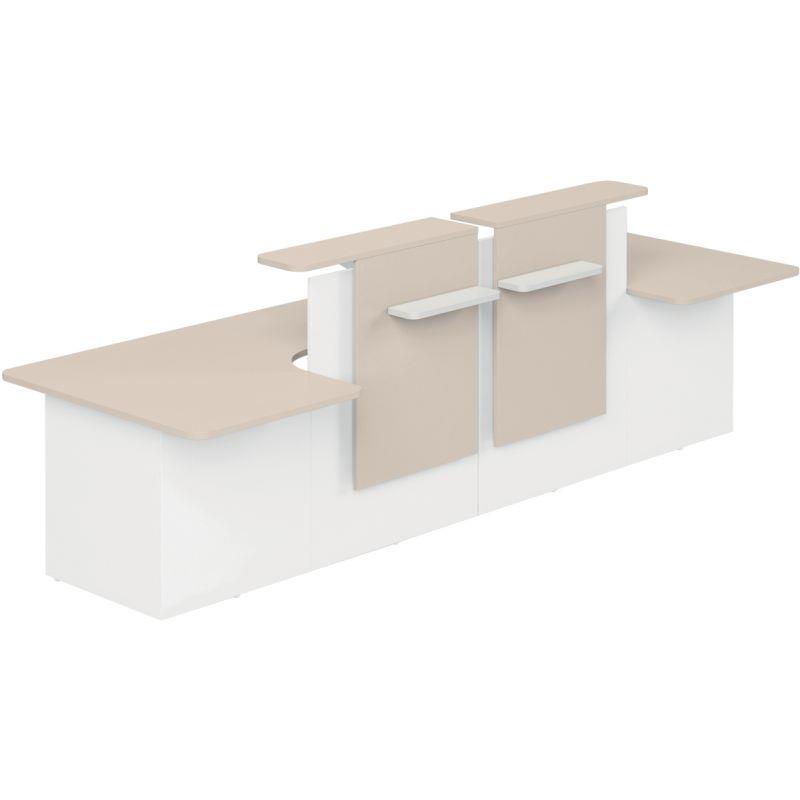 Ref. 96941, Module indépendant retour gauche L152cm GRETA chêne naturel/blanc, marque N.C