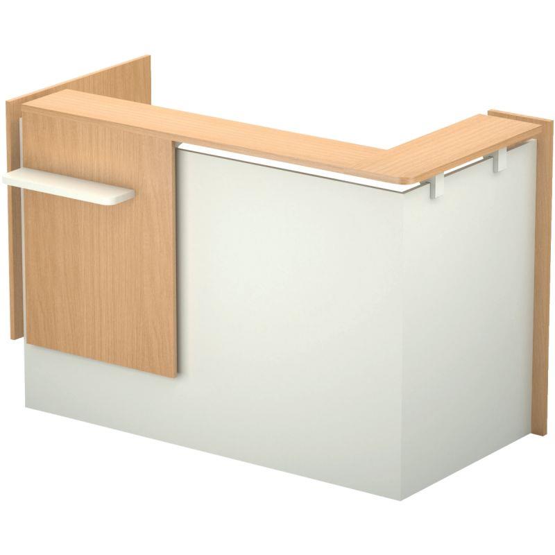 Ref. 96943, Module indépendant avec angle retour gauche L160cm GRETA chêne naturel/blanc, marque N.C