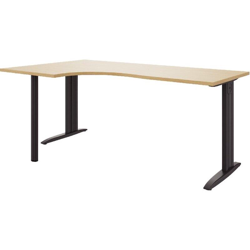 Ref. 97064, Plan compact 90° Idol retour gauche L.160xP.120 et 60 cm plateau chêne naturel/piètement anthracite, marque N.C