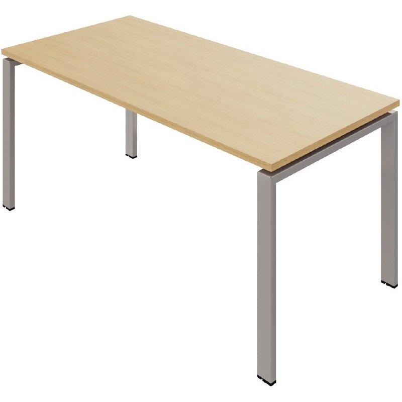 Ref. 97086, Bureau fixe L160 Conect plateau chêne naturel/piètement alu, marque N.C