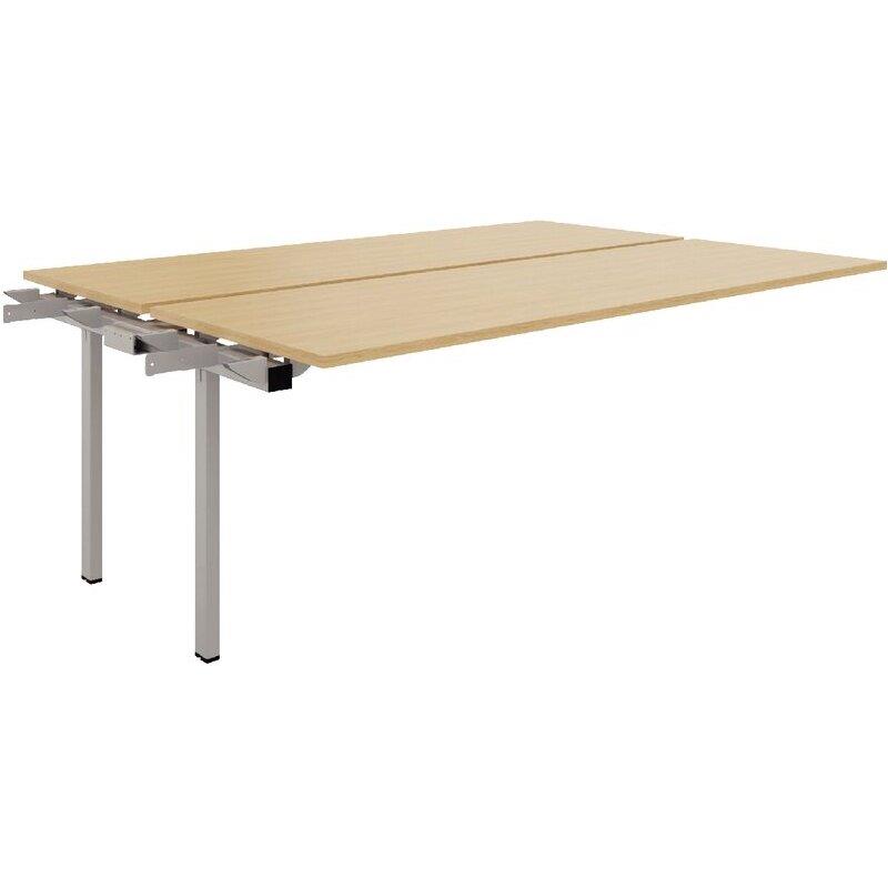 Ref. 97121, Bureau fixe suivant L180cm Conect plateau chêne naturel/piètement alu, marque N.C