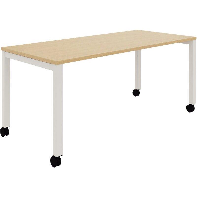 Ref. 97129, Table L140 cm x P80 cm x H73,5 cm Perform Mobile plateau chêne naturel/piétement blanc, marque N.C