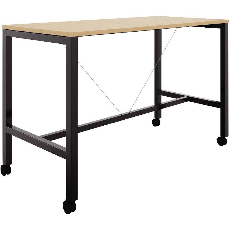 Ref. 97133, Table L160 cm x P80 cm x H104,5 cm Perform Mobile plateau chêne naturel/piétement noir, marque N.C