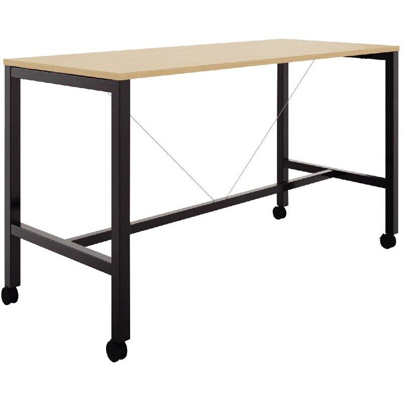 Ref. 97134, Table L180 cm x P80 cm x H104,5 cm Perform Mobile plateau chêne naturel/piétement noir, marque N.C
