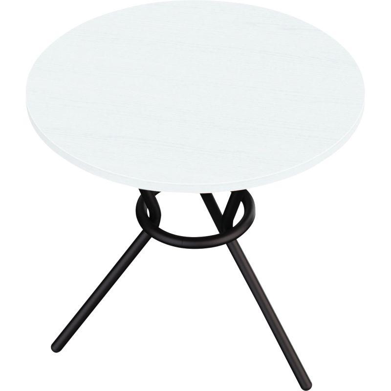 Ref. 97160, Table H74cm GABY plateau blanc/piètement noir, marque N.C
