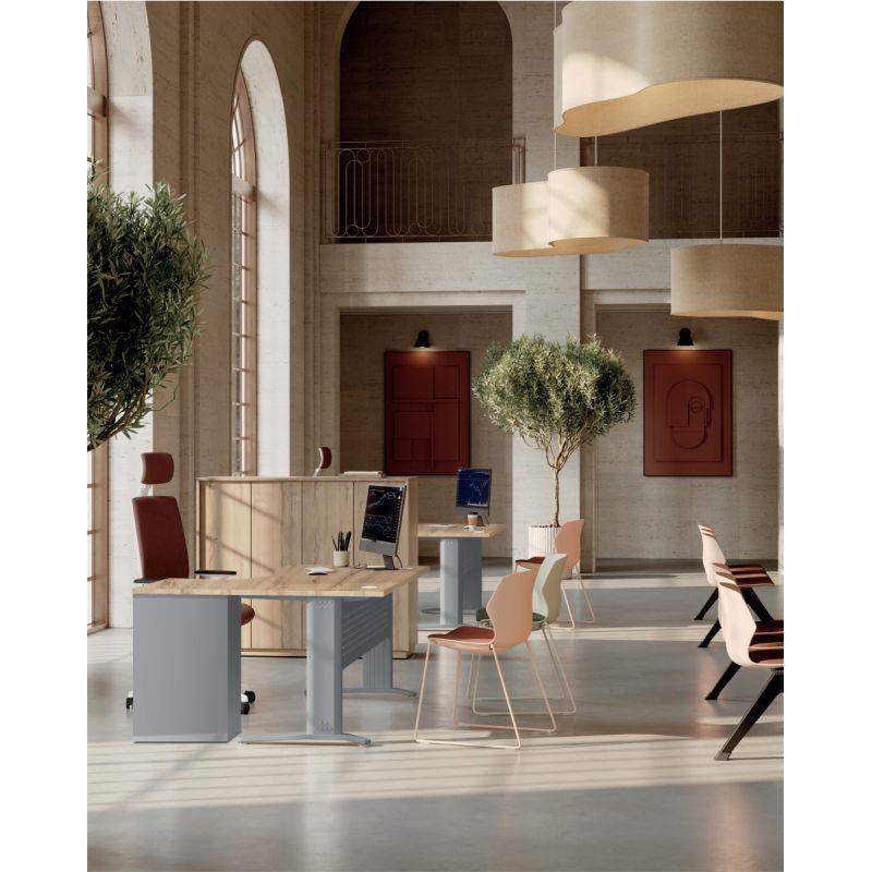 Image de  Bureau individuel STAR L160xP80cm plateau Hercule/piètement alu 