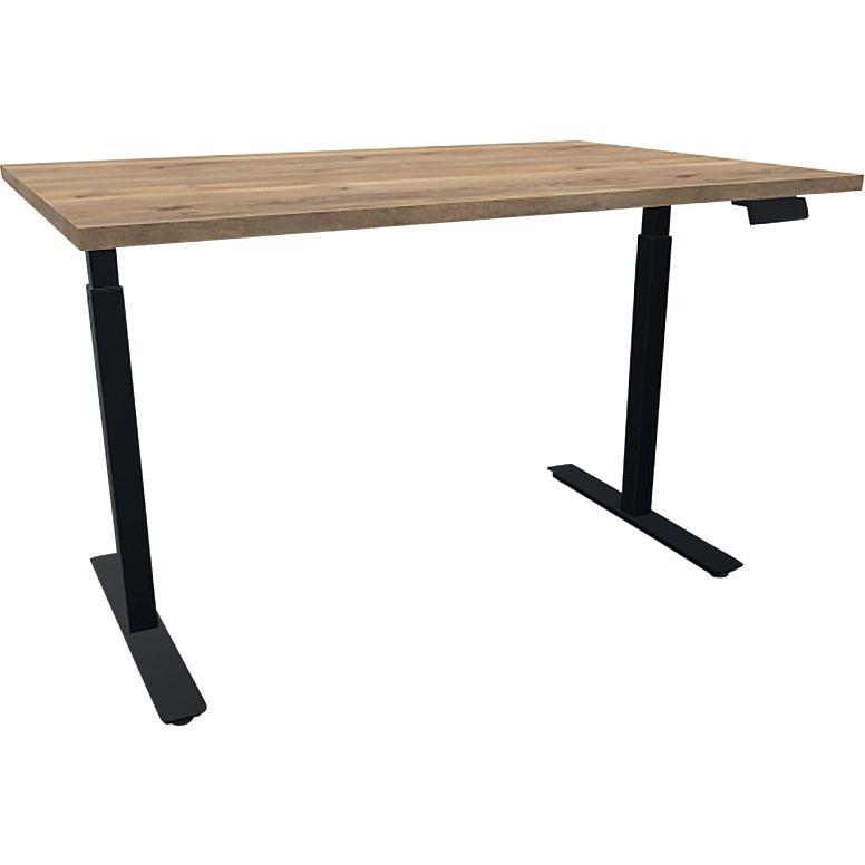 Image de  Bureau assis-debout L140xP80cm Flex''Up One plateau Hamelin/piètement noir 