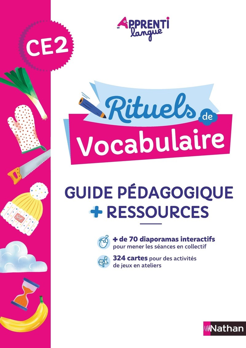 Ref. 9782091242545, Rituels de vocabulaire - guide pédagogique + ressources CE2, marque NATHAN