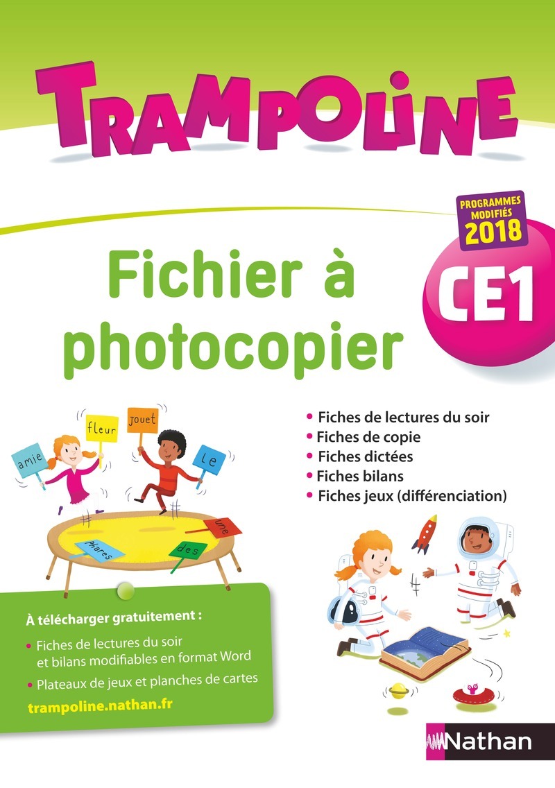 Ref. 9782091249278, Trampoline - fichier à photocopier - CE1 - 2019, marque NATHAN