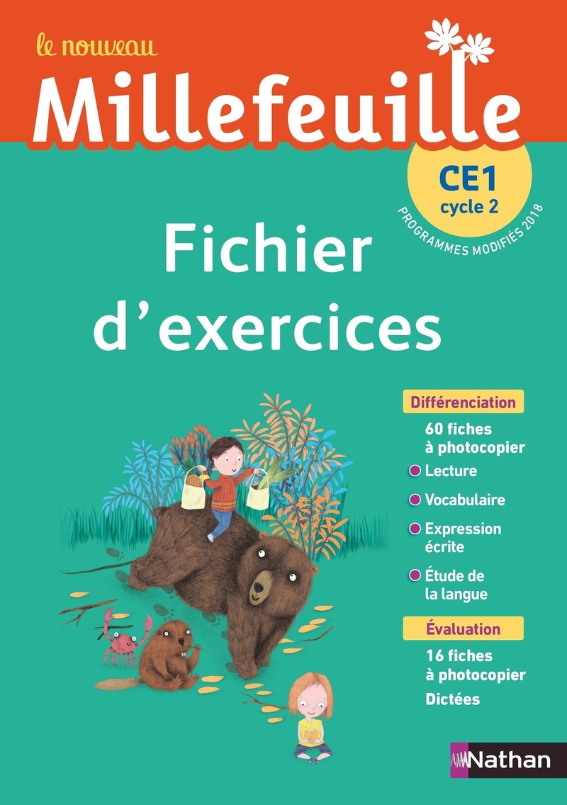 Ref. 9782091249551, Nouveau millefeuille fichier à photocopier CE1 2019, marque NATHAN
