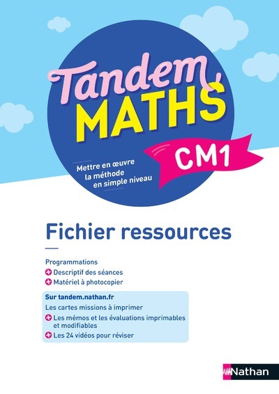 Ref. 9782091251981, Tandem maths CM1 - fichier ressources, marque NATHAN