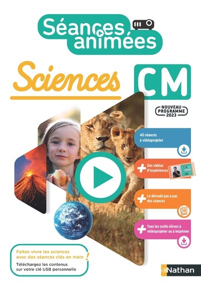 Ref. 9782091252063, Séances animées - sciences cm - guide + 40 séances à vidéoprojeter, marque NATHAN