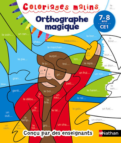 Ref. 9782091894331, Coloriages malins orthographe magique CE1, marque NATHAN