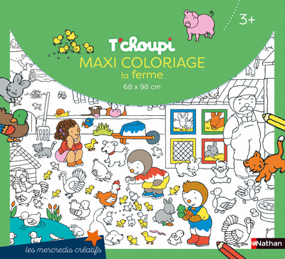 Ref. 9782092493151, T'choupi maxi coloriage la ferme, marque NATHAN