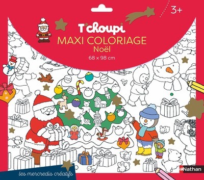 Ref. 9782092498064, T'choupi maxi coloriage noël, marque NATHAN