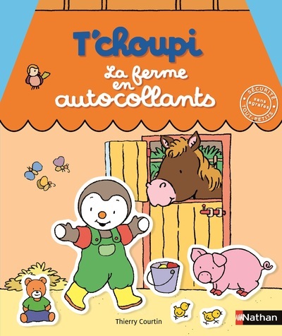 Ref. 9782092573730, T'choupi la ferme en autocollants, marque NATHAN