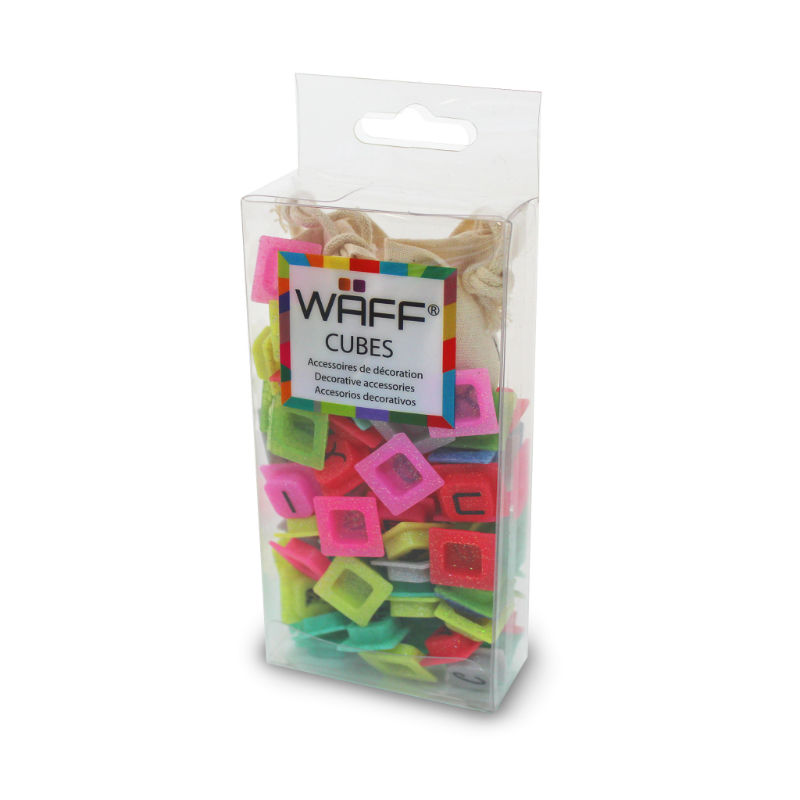 Image de  Accessoires waff 100 cubes lettres paillettes 