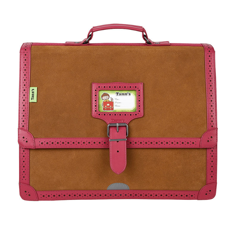 Image de  Cartable 38 cm Tann's Cuir Ajouré Rose 