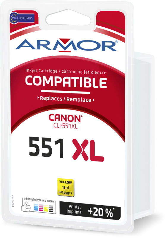 Image de  Cartouche dencre compatible à la marque Canon CLI551 XL jaune haute capacité 