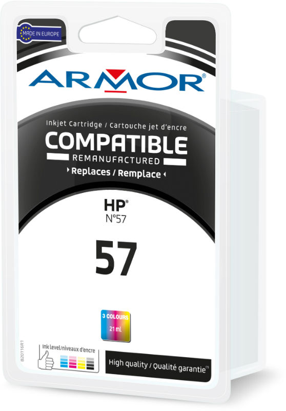 Image de  Cartouche jet d'encre Couleur compatible ARMOR pour imprimante jet d'encre HEWLETT PACKARD. 