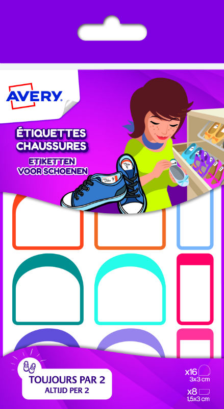 Image de  Pq 12 paires etiquettes chaussures ass 