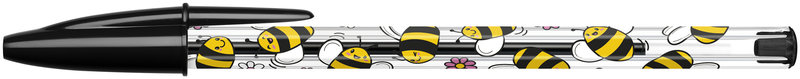 Ref. BIC304254A, Stylo bille Bic Cristal Kawaii abeille noir, Noir, marque BIC