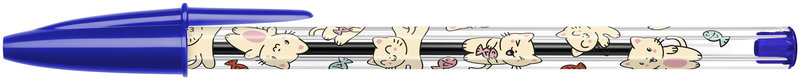 Ref. BIC304254C, Stylo bille Bic Cristal Kawaii chat bleu, Bleu, marque BIC