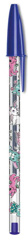 Ref. BIC304386, Stylo-bille Bic Cristal Animaux Fantastiques bleu, Assorties, marque BIC