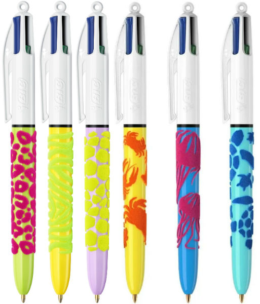 Image de  Stylo bille Bic 4 Couleurs Velours - Modèles aléatoires 