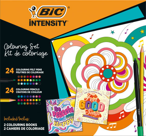 Image de  Kit coloriage de 24 feutres et 24 crayons de couleurs Intensity Access 
