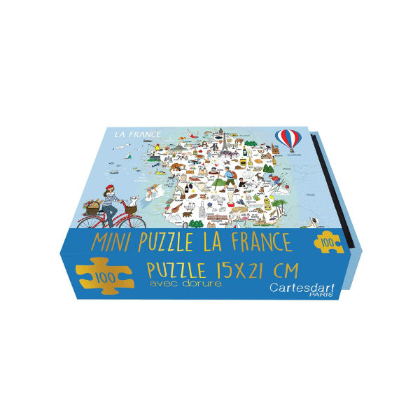 Ref. CARBOPUZ42, Cartes d'Art - Mini puzzle la France - 100 pièces, marque CARTESDART
