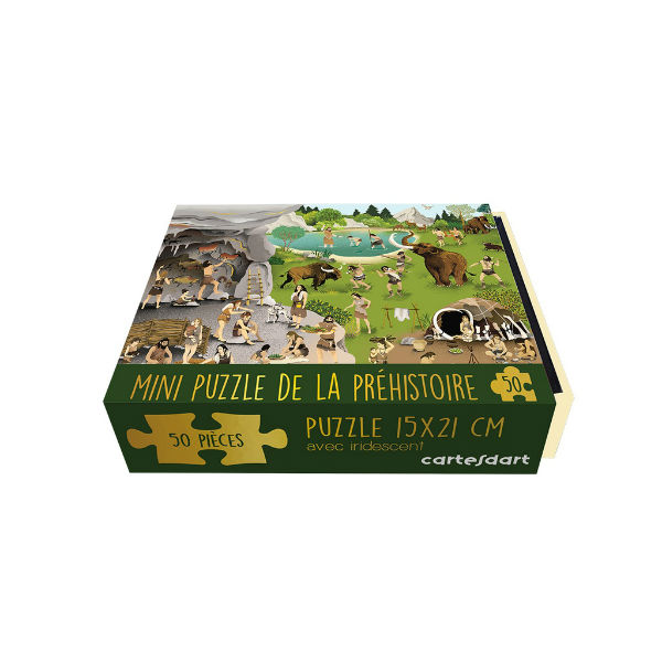 Ref. CARBOPUZ67, Cartes d'Art - Mini puzzle préhistoire - 100 pièces, marque CARTESDART