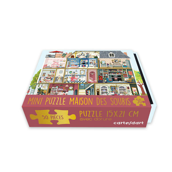 Ref. CARBOPUZ78, Cartes d'Art - Mini puzzle maison des souris - 100 pièces, marque CARTESDART