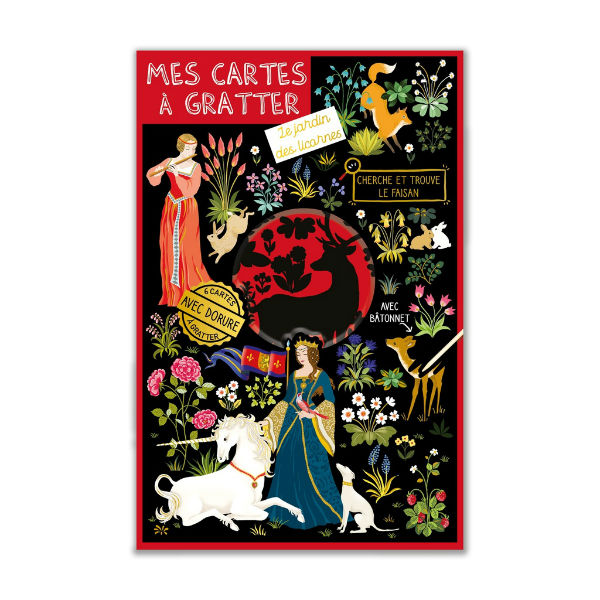 Ref. CARSCRATCH05, Cartes d'Art - Cartes à gratter le jardin des licornes, marque CARTESDART