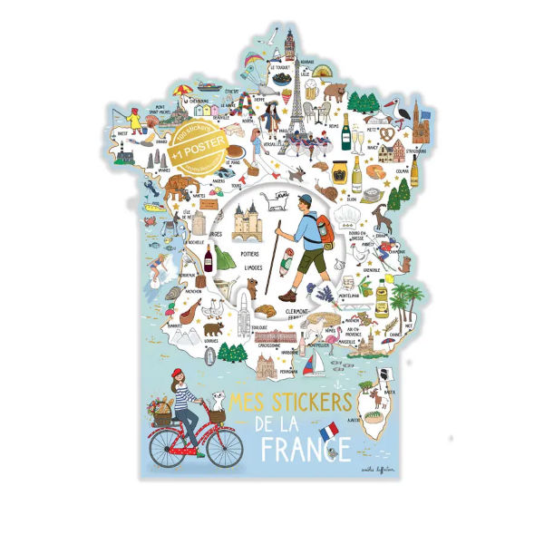 Ref. CARSTIKY29, Cartes d'Art - Jeu stickers + poster la France, marque CARTESDART