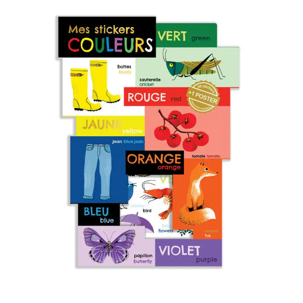 Ref. CARSTIKY32, Cartes d'Art - Jeu stickers + poster les couleurs, marque CARTESDART