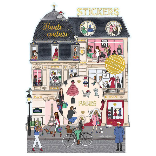 Ref. CARSTIKY40, Cartes d'Art - Jeu stickers + poster maison haute couture, marque CARTESDART
