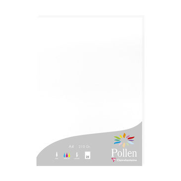 Image de  Paquet de 25 feuilles Pollen A4 210GR blanc 