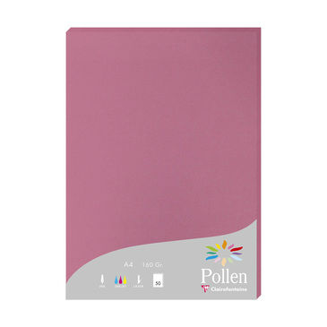 Image de  Paquet de 50 feuilles Pollen A4 160GR rose hortensia 