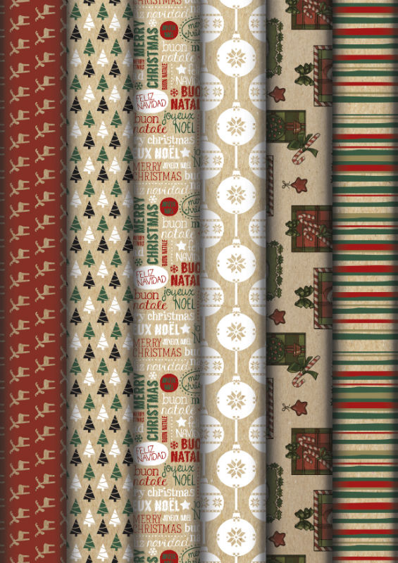Image de  Rouleau papier cadeau kraft 2x0,70m Noël 