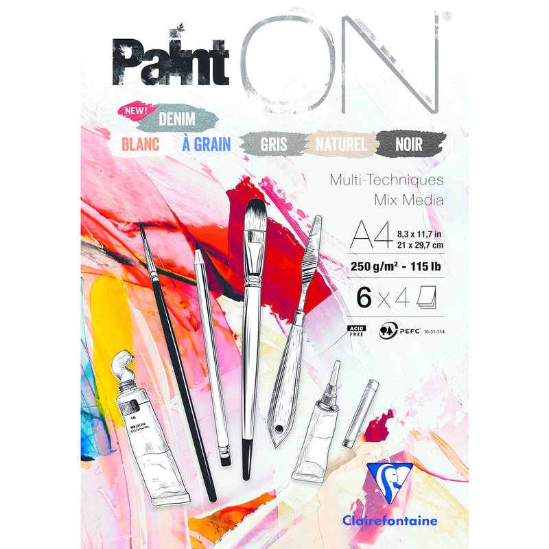 Image de  Bloc paint'on encolle a4 24f 250g ass 
