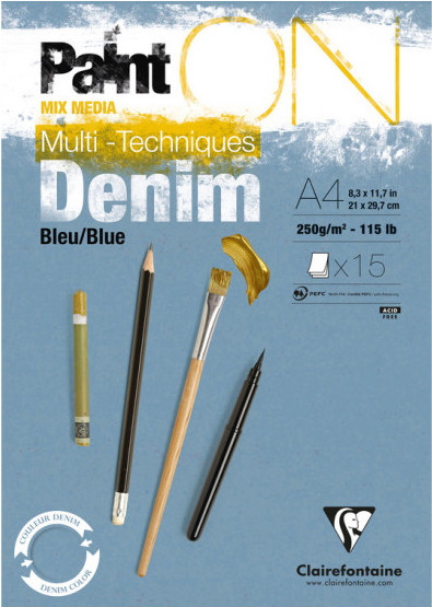 Image de  Bloc paint'on encolle a4 15f 250g denim 
