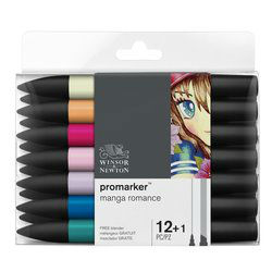 Image de  Set 12 promarker + 1 blender manga romance 