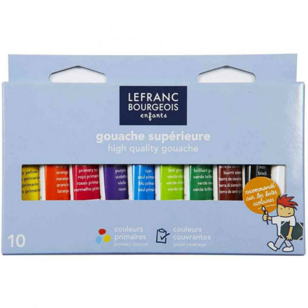 Image de  Bte 10t 10ml gouache lefranc & bourgeois ass 