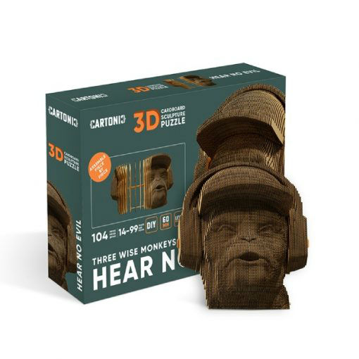 Image de  Puzzle 3D Cartonic sculpture wise monkeys hear no evil 